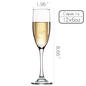 UMEIED Champagne Flutes Set of 12, 6 Oz Premium Champagne Glasses for Parties, Weddings, Classic Sparkling Wine Glass, Crystal Clear