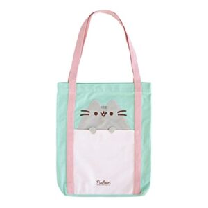 official pusheen premium cotton tote bag - cotton shopping bag - 14x16x2 inches - canvas bag - cotton bag - gift bag - pusheen gifts - cute tote bag - pusheen merchandise