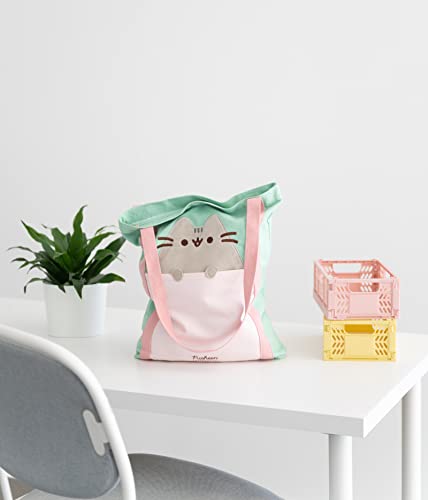 Official Pusheen Premium Cotton Tote Bag - Cotton Shopping Bag - 14x16x2 inches - Canvas Bag - Cotton Bag - Gift Bag - Pusheen Gifts - Cute Tote Bag - Pusheen Merchandise