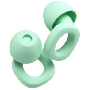 audree soft ear plugs for noise reduction, reusable flexible earplugs for sleep, travelling, focus, study & noise sensitivity, 28db noise cancelling, 8 silicone ear tips in xs/s/m/l, green
