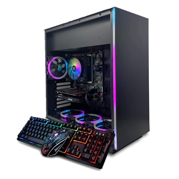 Odyssey Black Widow Custom Gaming PC, RGB LED Fans, Intel Core i5 2.7GHz, 16GB RAM, 512GB SSD, Nvidia Geforce GTX 1050 Ti, Wi-Fi, Windows 10 Pro x64