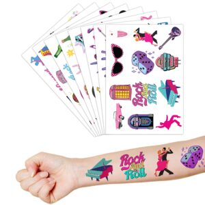 50s Temporary Tattoos for Fans, Themed 50s Birthday Party Decorations Favors Party Supplies 96PCS Tattoo Sticker Women Men Gifts Boys Girls Classroom School Prizes