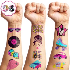 50s Temporary Tattoos for Fans, Themed 50s Birthday Party Decorations Favors Party Supplies 96PCS Tattoo Sticker Women Men Gifts Boys Girls Classroom School Prizes