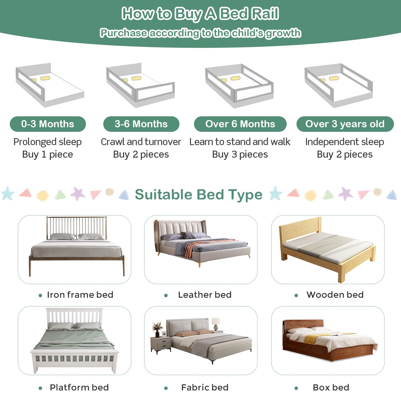 HONEY JOY Bed Rail for Toddlers, 77-in Extra Long, Portable Safety Bed Guardrail w/Double Safety Child Lock, Baby Bed Rail Guard, Fit King & Queen Full Twin Size Bed Mattress (77 INCH, Gray)