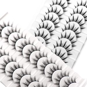 manga lashes, anime lashes natural look wispy soft lashes look like clusters 10 pairs pack
