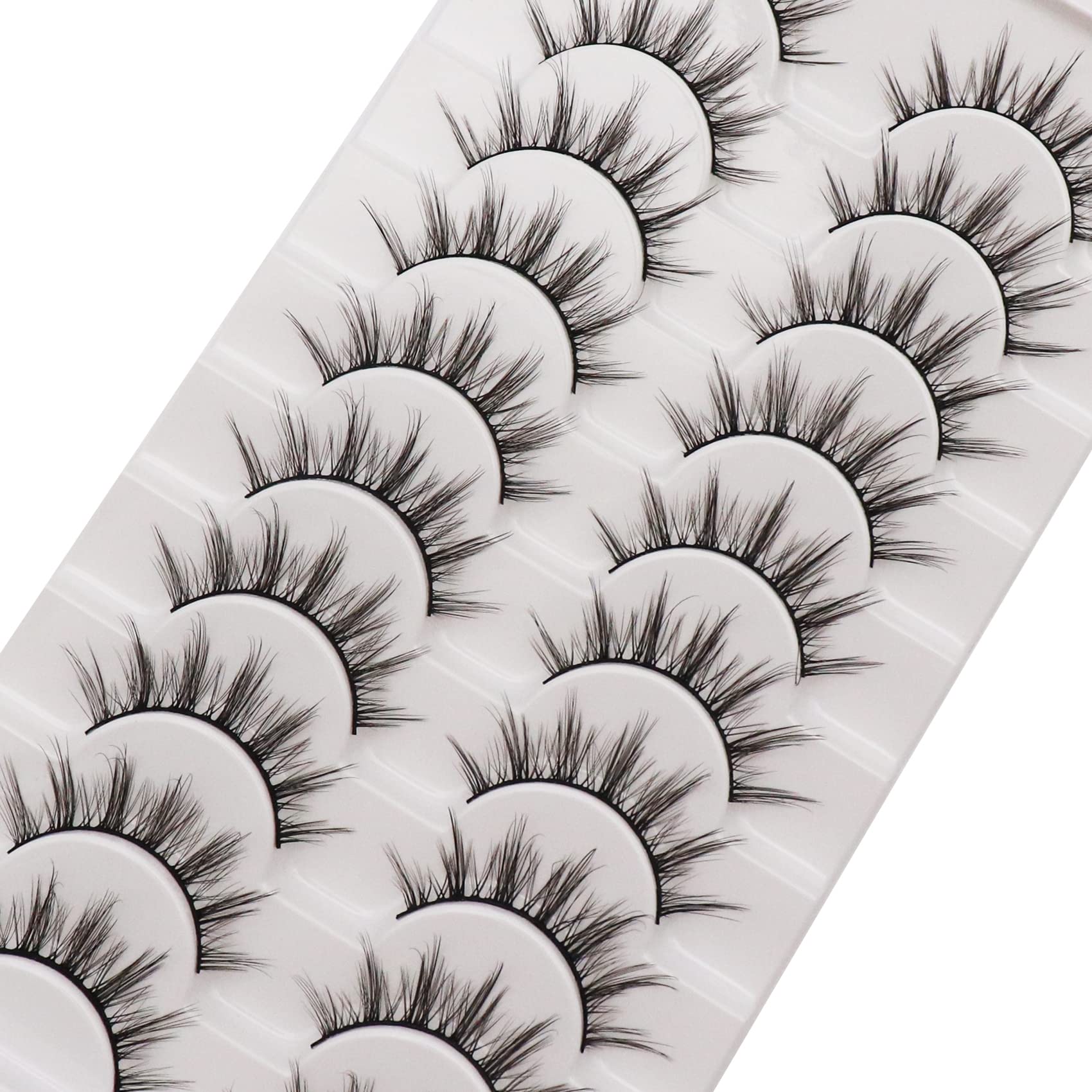Manga Lashes, Anime Lashes Natural Look Wispy Soft Lashes Look Like Clusters 10 Pairs Pack