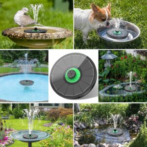 Yzert Solar Fountain Full Glass Black Panel No Battery, 3.5W Bird Bath Fountains Solar Power with 4 Fixed Rods & 7 Nozzles, Solar Fountain Pump for Bird Bath, Pool, Garden, Outdoor, Pond