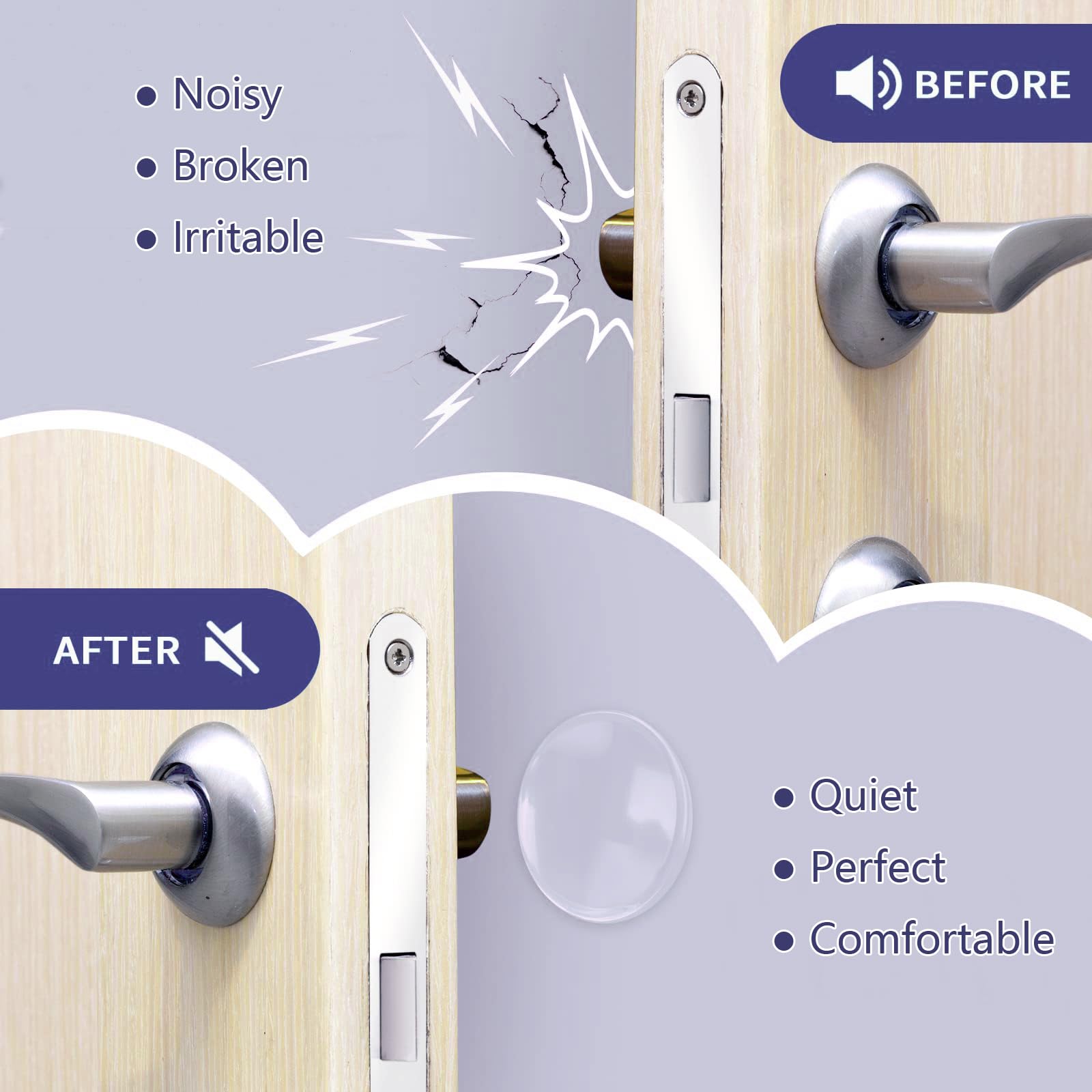 ShangPinFeiLi 8 Pcs Door Knob Wall Protector-Wall Protectors from Door Knobs，Door Bumper Reusable Solution for Stopping Wall Damage, Suitable for Fome and Office (1.57 Inch)