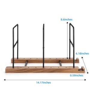 Laelr Vinyl Record Holder 60-80 LP Solid Wood Vinyl Record Storage Vinyl Record Racks Now Playing Vinyl Record Stand Audio Record Collection Holder with Dividers for Album Book Magazine Vinyl Storage