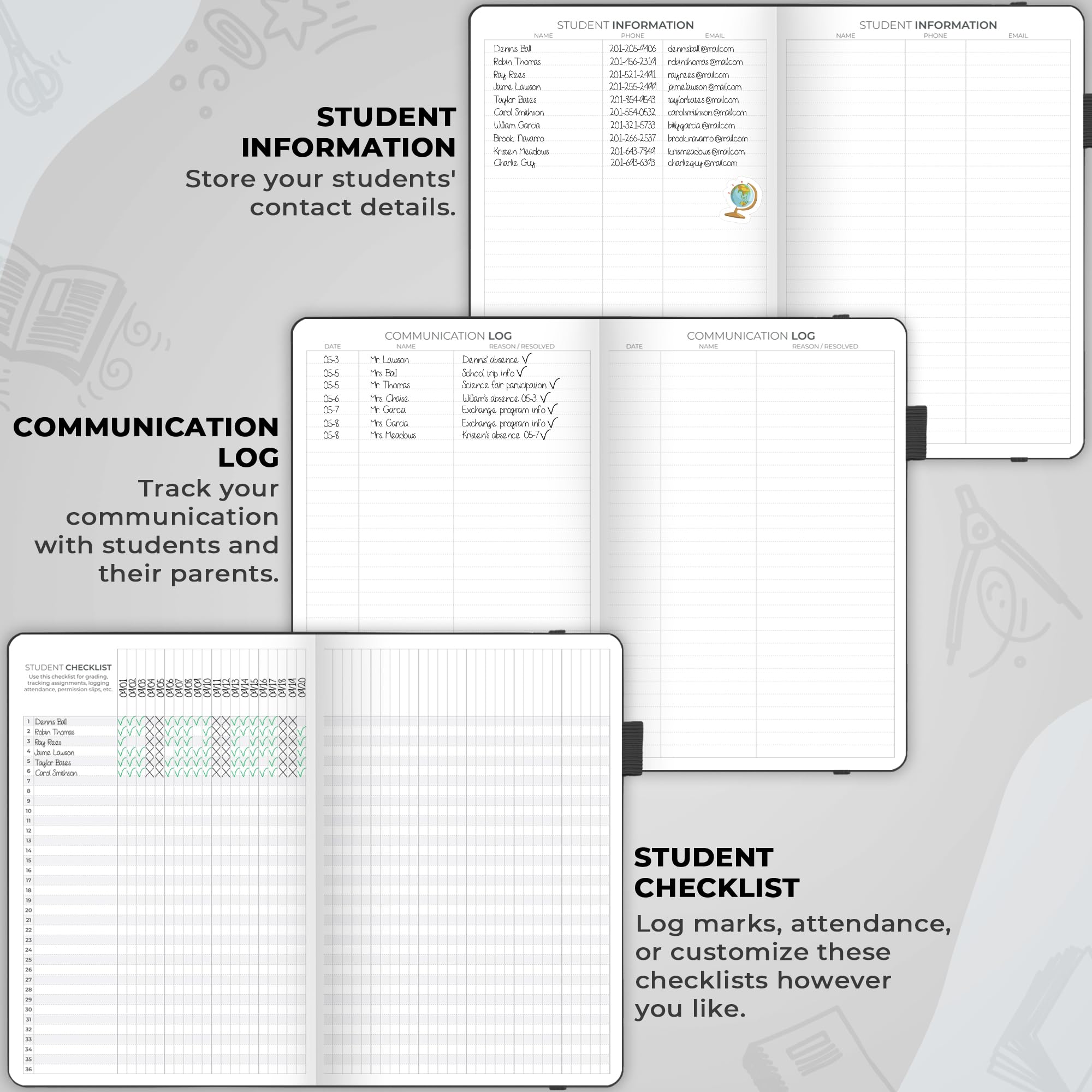 Clever Fox Teacher Planner – School Year Planner with Calendars & Lesson Plans – Teacher Plan Book for Classroom & Homeschool Organization - Undated, A5 Size, Hardcover (Black)