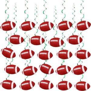 24 Pieces 7.9 Inch Football Party Decorations Football Hanging Swirls Football Party Supplies Sports Whirls for Football Bowl Game Day Football Fans Club Birthday Themed Home Decorations(Football)