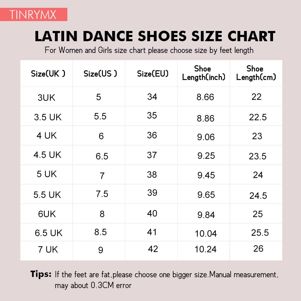 TINRYMX Womens Latin Dance SHOS Closed Toe Ballroom Salsa Tango Teaching Practice Dancing Shoes,US 7