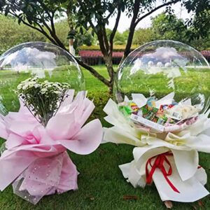 10Pcs Pre Stretched Extra Wide Mouth BoBo Balloons,30 Inch Large Clear Stuffing Balloons,Giant Transparent Balloons for Valentine's Day/Baby Shower/Christmas/Wedding/Birthday Party Decoration