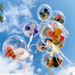 10Pcs Pre Stretched Extra Wide Mouth BoBo Balloons,30 Inch Large Clear Stuffing Balloons,Giant Transparent Balloons for Valentine's Day/Baby Shower/Christmas/Wedding/Birthday Party Decoration