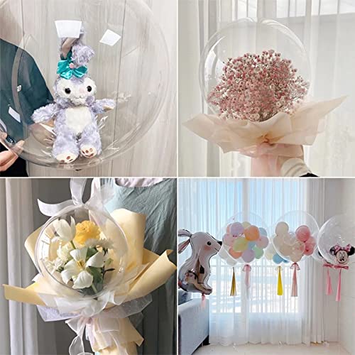 10Pcs Pre Stretched Extra Wide Mouth BoBo Balloons,30 Inch Large Clear Stuffing Balloons,Giant Transparent Balloons for Valentine's Day/Baby Shower/Christmas/Wedding/Birthday Party Decoration