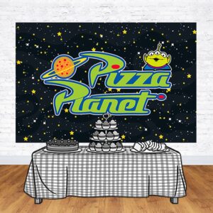 Pizza Planet Backdrop for Birthday Party Supplies Photo Backgrounds Toy Story Birthday Theme Baby Shower Banner 59x38in Yellow