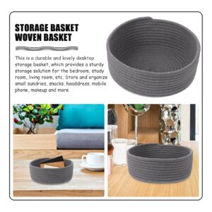 FOMIYES Plant Basket Storage Basket Woven Basket Office Rattan Bathroom Basket Cotton Rope Small Cotton Rope Basket