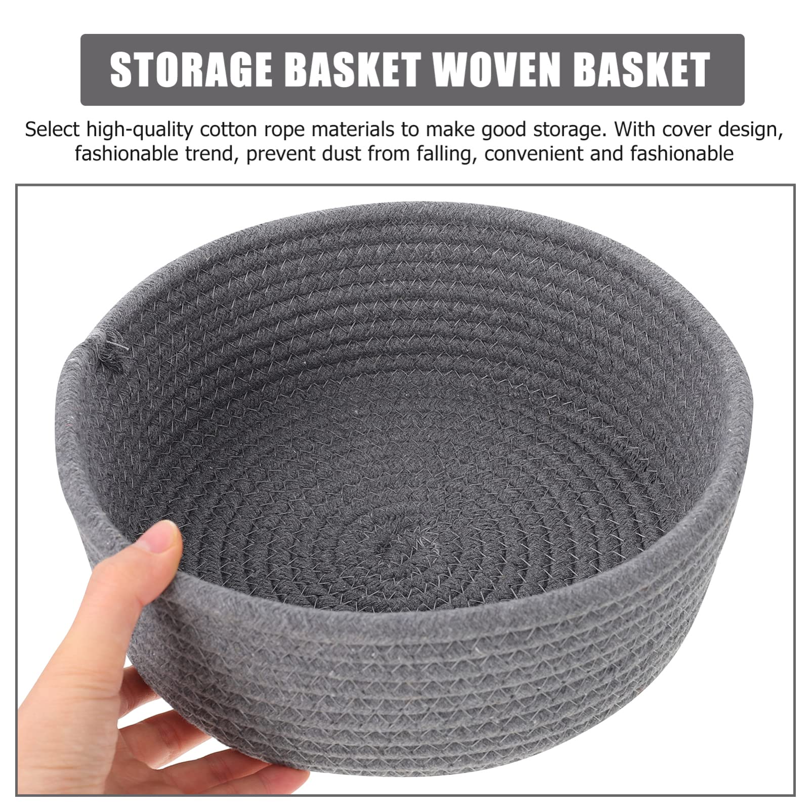 FOMIYES Plant Basket Storage Basket Woven Basket Office Rattan Bathroom Basket Cotton Rope Small Cotton Rope Basket