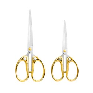 smaroice 2-pack （6.2" & 5.4"）gold scissors for office stainless steel office scissors for desk, multipurpose scissors for home office school