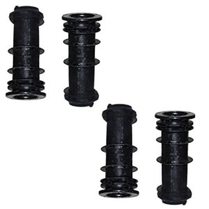 chromcraft replacement black plastic insert seat post bushing #502c-4 for kitchen, dinette chair swivels - 4 pack