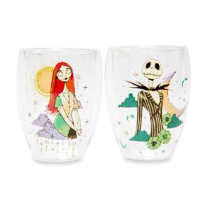 disney the nightmare before christmas jack and sally stemless wine glasses, set of 2