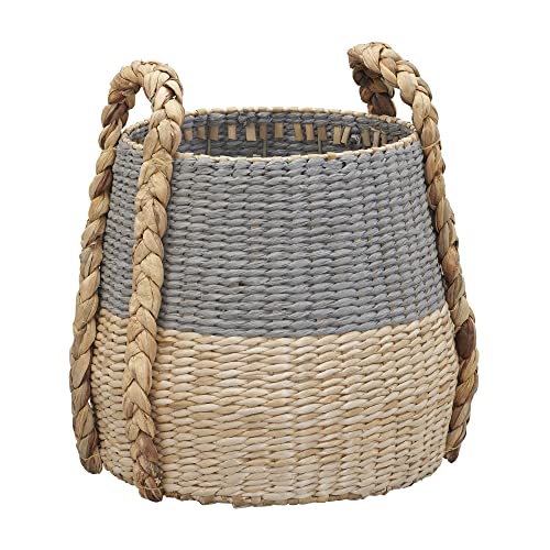 Household Essentials, Natural and Gray Cattail and Paper Terra Basket