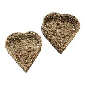 Household Essentials, Natural, Nesting Seagrass Heart Baskets, Set of 2