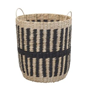 household essentials, natural and black cattail and paper pillar basket
