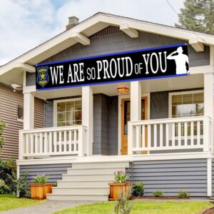 Police Theme We Are So Proud Of You Backdrop Banner,Police Retirement Party Birthday Party Decoration