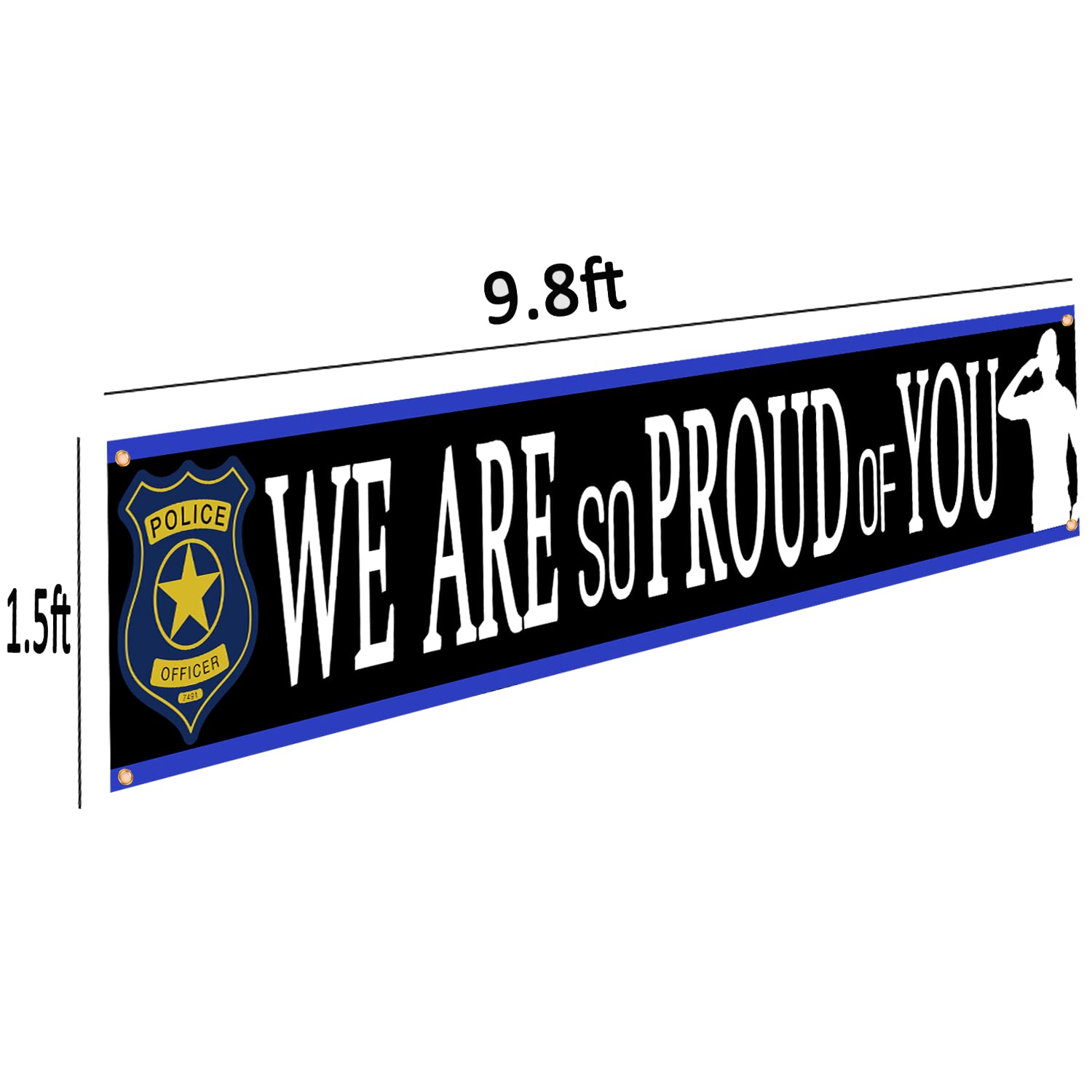 Police Theme We Are So Proud Of You Backdrop Banner,Police Retirement Party Birthday Party Decoration