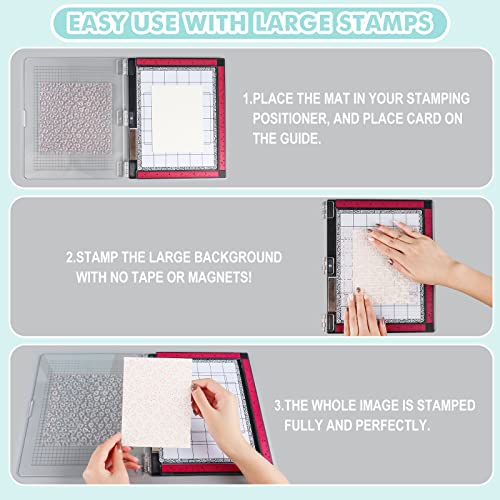 4 PCS Sticky Non-Slip Flexible Gridded Stamp Mats Grid Sheets Low Stick Mat Multi-Use Low Tack Mat,Stick and Stamp Adhesived Sheet Scrapbooking Craft Accessory