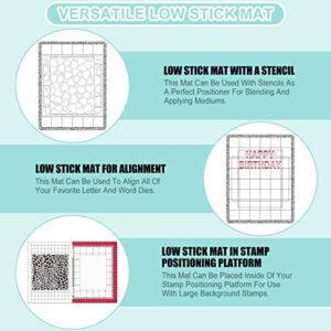 4 PCS Sticky Non-Slip Flexible Gridded Stamp Mats Grid Sheets Low Stick Mat Multi-Use Low Tack Mat,Stick and Stamp Adhesived Sheet Scrapbooking Craft Accessory