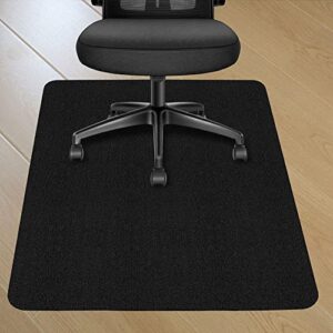 jakarl office rolling chair mat for hardwood tile floor, computer gaming under desk low-pile rug, large anti-slip floor protector mat for home work (black, 36" x 55")