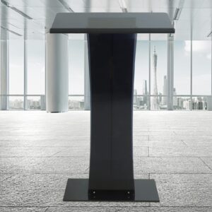 CNCEST Acrylic Podium Podium Stand Church Pulpit Acrylic Podium Stand Clear Podium Lecterns Lectern Podium Stand Board Pulpit School(Black one)