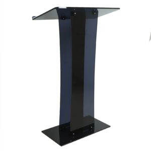 CNCEST Acrylic Podium Podium Stand Church Pulpit Acrylic Podium Stand Clear Podium Lecterns Lectern Podium Stand Board Pulpit School(Black one)