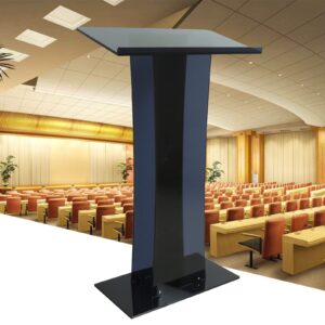 CNCEST Acrylic Podium Podium Stand Church Pulpit Acrylic Podium Stand Clear Podium Lecterns Lectern Podium Stand Board Pulpit School(Black one)