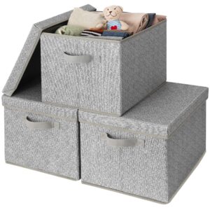 GRANNY SAYS Bundle of 3-Pack Lidded Closet Storage Bins & 3-Pack Rectangle Storage Bins with Lids