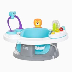smart steps explore n’ play 5-in-1 activity to booster seat with stem toys, blue safari fun