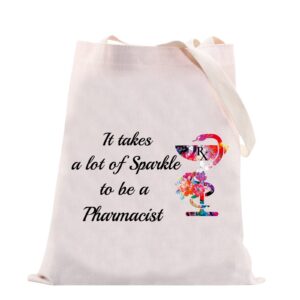 vamsii pharmacist tote bag rx gift pharmacy technician gift pharmacy reusable shopping bag doctor rx student graduation gift (tote bag)