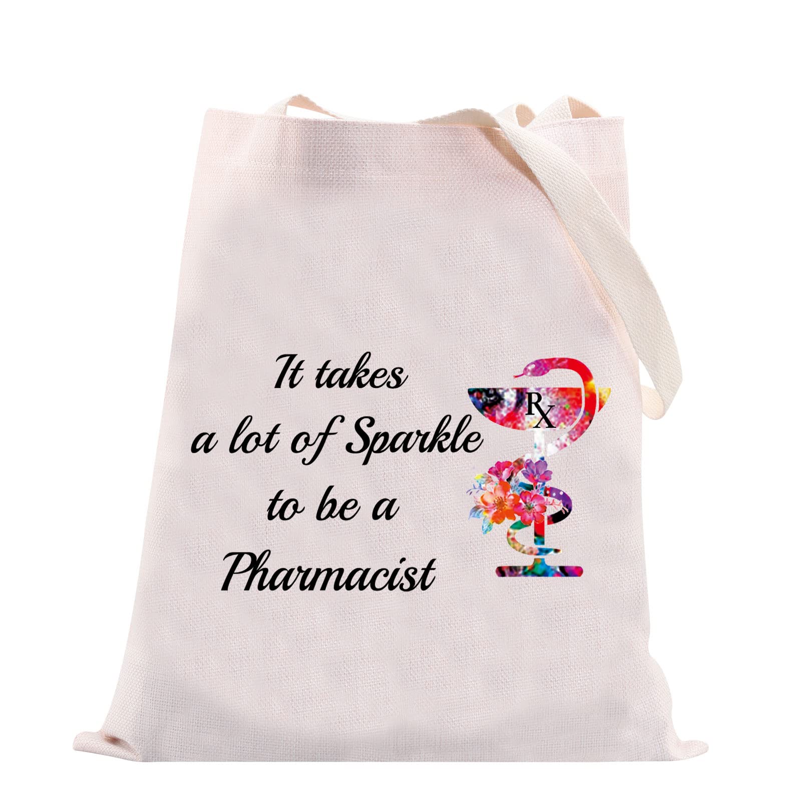 VAMSII Pharmacist Tote Bag RX Gift Pharmacy Technician Gift Pharmacy Reusable Shopping Bag Doctor RX Student Graduation Gift (TOTE BAG)