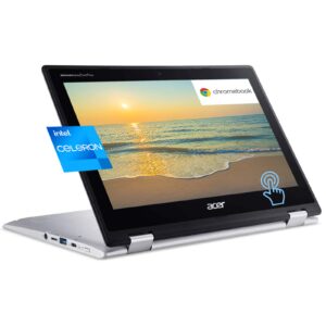 acer chromebook spin 311, 11 11.6" 2-in-1 hd touchscreen convertible laptop computer for online class, intel celeron n4000 processor, 4gb ram, 64gb emmc storage, wi-fi, bluetooth, webcam, chrome os