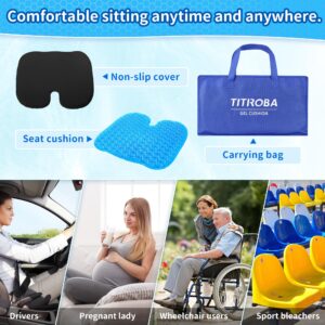 TITIROBA Gel Seat Cushions (Super Large) U-Shaped Soft Chair Pad with Non-Slip Cover for Hemorrhoids Tailbone Pain Pressure Relief Office Products Car Desk Wheelchair Pregnancy Yoga