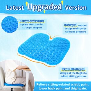 TITIROBA Gel Seat Cushions (Super Large) U-Shaped Soft Chair Pad with Non-Slip Cover for Hemorrhoids Tailbone Pain Pressure Relief Office Products Car Desk Wheelchair Pregnancy Yoga