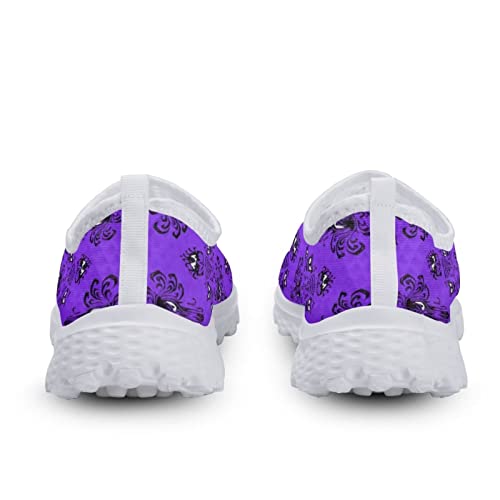 Uourmeti Womens Slip On Sneakers for Running Walking Tennis Shoes Haunted Mansion Halloween Casual Sport Shoes Size 8 Ladies Lightweight Comfort Loagers