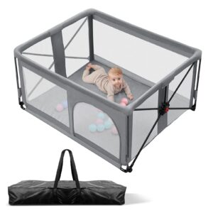 foldable baby playpen, ronbei portable foldable playpen for babies and toddlers, travel indoor outdoor baby playpen lightweight play yard