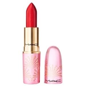 mac limited edition bubbles & bows collection lustreglass sheer shine lipstick - put a bow on it (blue red) - .1 oz / 3 g