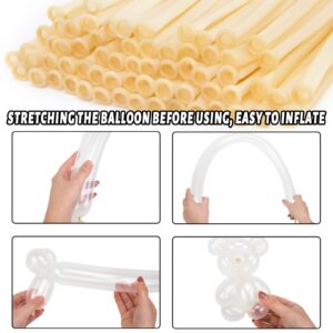 LovesTown Clear 260 Balloons, 150PCS Long Skinny Balloons Twisting Animal Balloons for Birthday Party Wedding Festival Decoration Magic Show