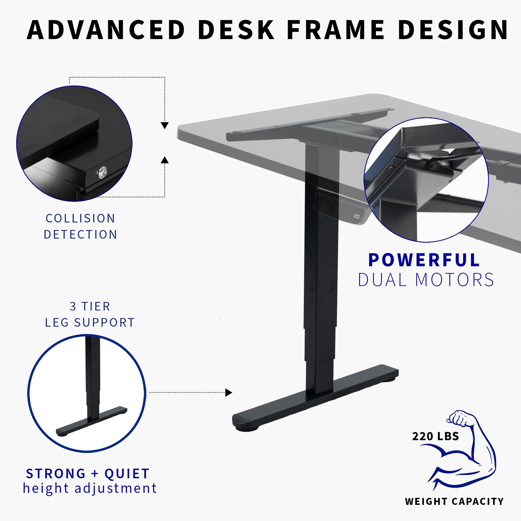 VIVO Electric Height Adjustable 71 x 36 inch Memory Stand Up Desk, White Table Top, Black Dual Motor Frame with Preset Controller, 2B Series, DESK-KIT-2B7W-36