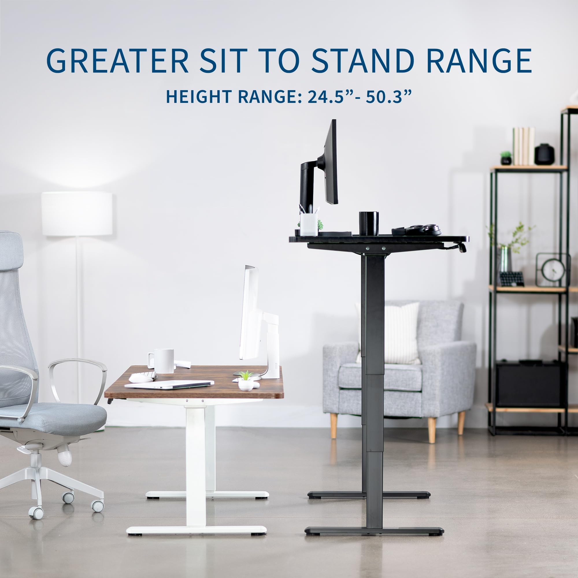 VIVO Electric Height Adjustable 71 x 36 inch Memory Stand Up Desk, White Table Top, Black Dual Motor Frame with Preset Controller, 2B Series, DESK-KIT-2B7W-36