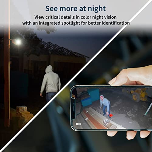 Arlo Go 2 LTE or Wi-Fi Spotlight Camera, Cellular Security Camera, No Wi-Fi Needed, Requires SIM Card and Service Plan Not Included, Outdoor Camera, Night Vision - 1 Pack – White – VML2030​